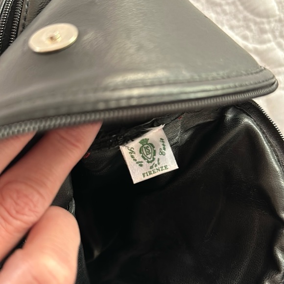 Scuola del Cuoio Italian Leather Purse Crossbody Bag Florence Italy Black - Picture 4 of 7